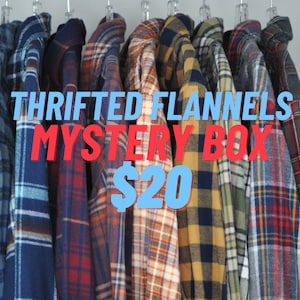 Vintage & Distressed Style Mystery Flannel | Thrifted/Recycled Clothing | Unisex Oversized Flannel | Thrifted Flannel Blind Mystery Box