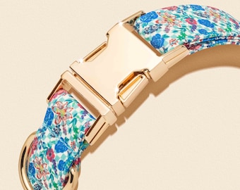 Checkered Florals Dog Collar