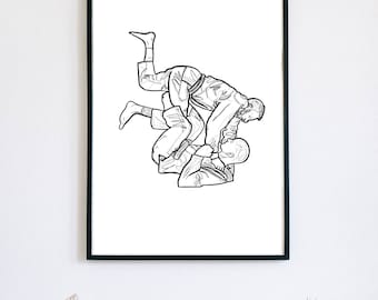 Line Art Brazilian Jiu Jitsu Downloadable PDF Print