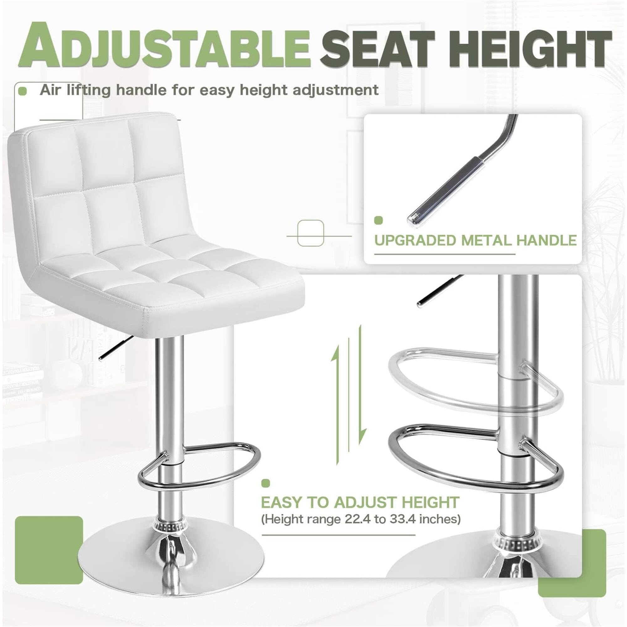 Furmax Bar Stools Modern Pu Leather Swivel Adjustable Etsy