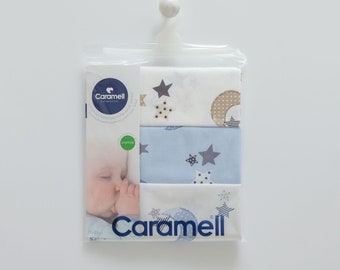 3 Pack Baby Boy Multipurpose Blanket, Baby Wrap, 100% Organic Cotton Stroller Blanket, Newborn Nursery Blanket, Blue Baby Blanket, Swaddle