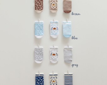 Ensemble de chaussettes pour bébé 3 paires, 0-3 mois, chaussettes pour bébés, cadeau pour bébés, chaussettes pour bébé nouveau-né en coton 100 % biologique, cadeau de baby shower, chaussette pour bébé garçon