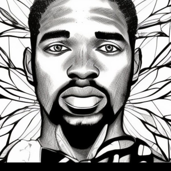Adult Coloring Pages Black Men - Etsy