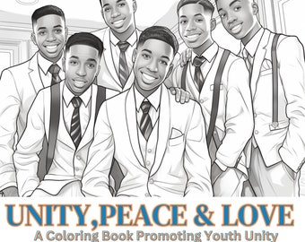 Black Boys Coloring Book: Unity, Peace & Love - Positive Youth Images