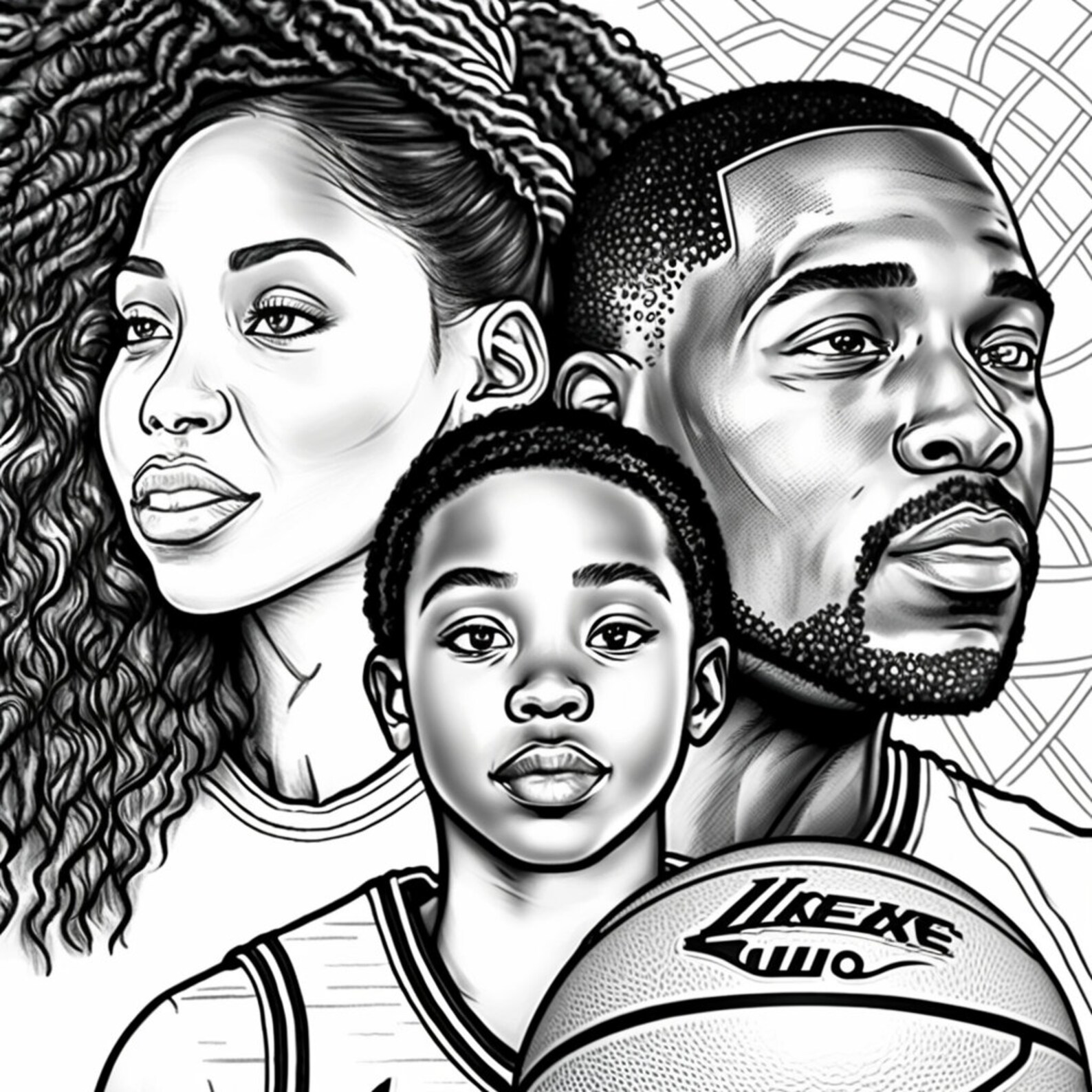 Black Family Coloring Pages Etsy