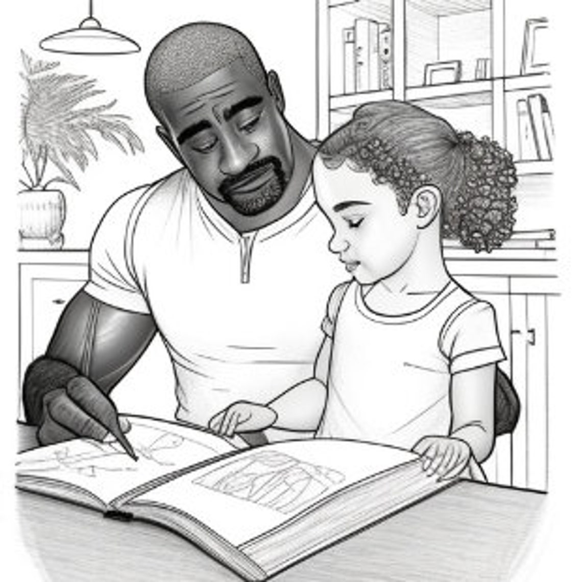 Black Family Coloring Pages - Etsy