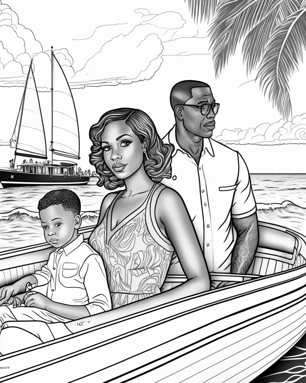 Black Family Coloring Pages - Etsy