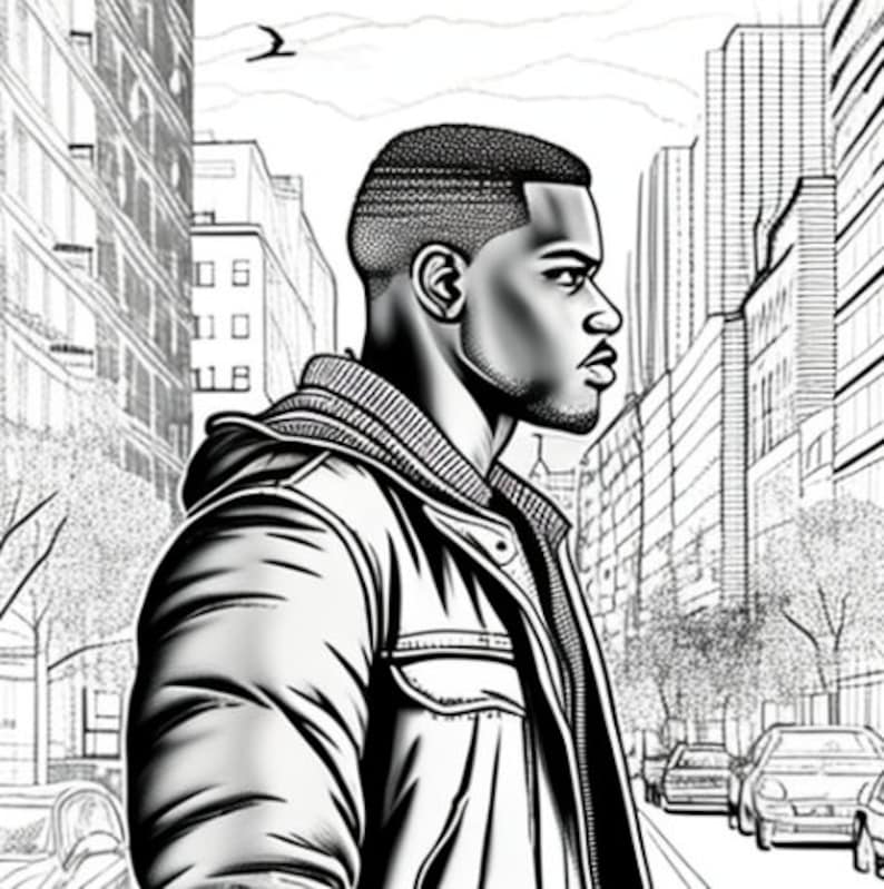 Black Man Coloring Pages - Etsy