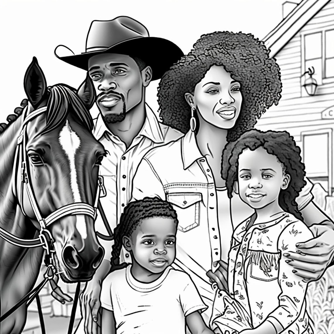 Black Family Coloring Pages - Etsy