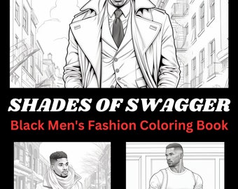 Disegni da colorare di moda maschile nera con sfumature di stile