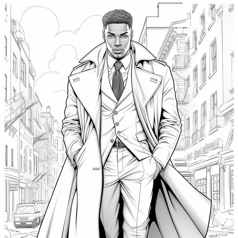 Shades of Swagger Black Mens Fashion Coloring Pages Etsy