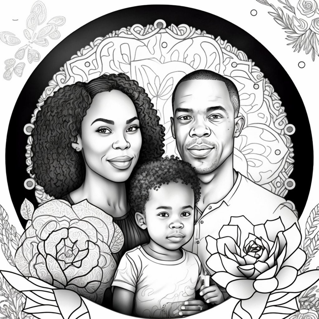 Black Family Coloring Pages - Etsy
