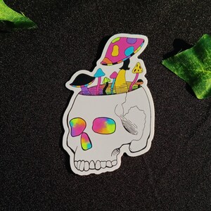 Schädel mit Pilzen Sticker