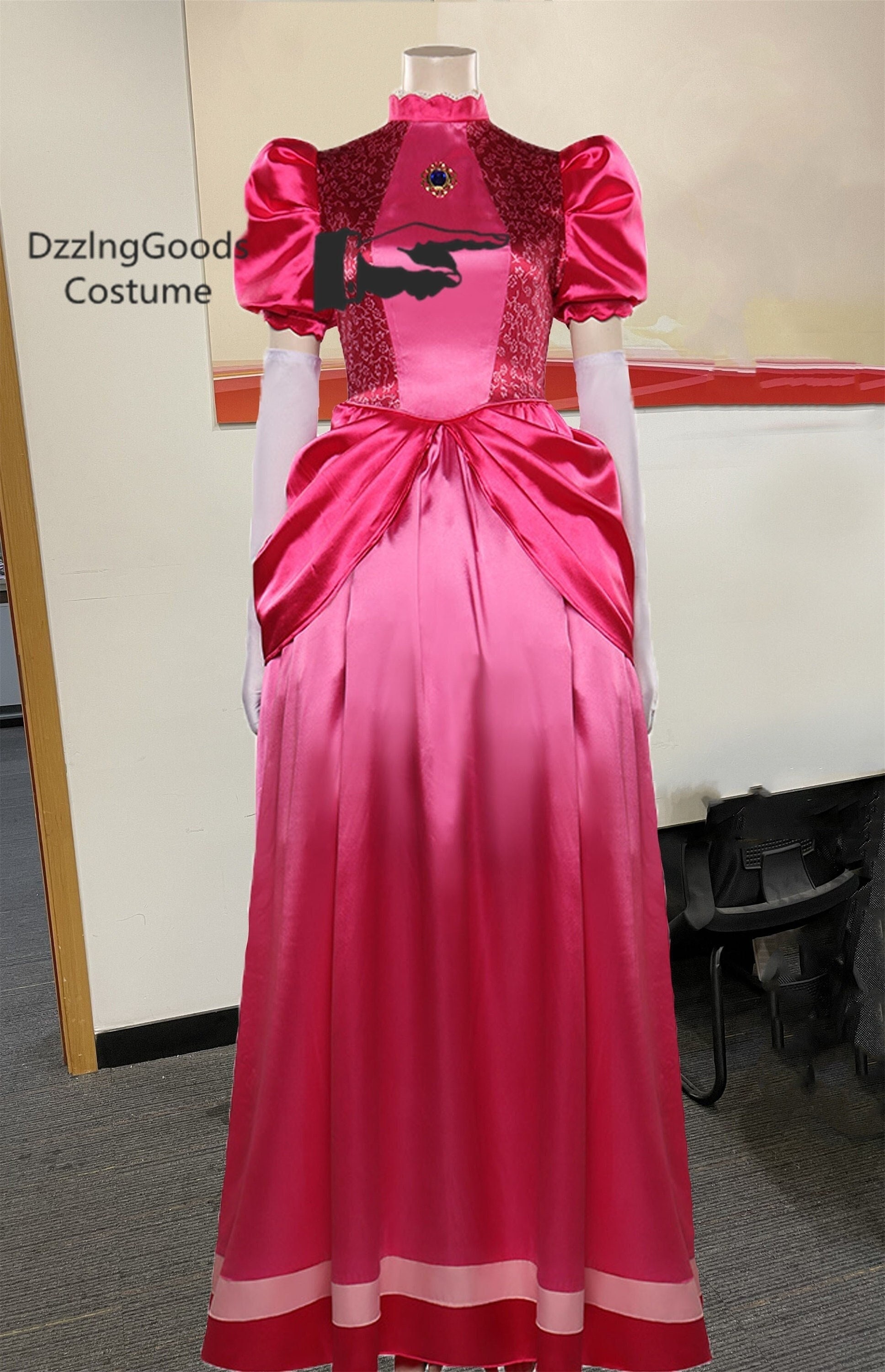Princess Peach Cosplay Dress Pink Cosplay Costume Halloween Etsy