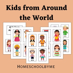 Kids From Around the World Printable | Cultural Dress | Multicultural Cards | Diversity | Digital Download