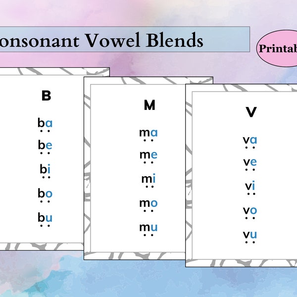 Beginning to Read Blends | Printable | Consonant-Vowel Sounds | a, e, i, o, u | Two Letter Blends | Tap it Sheets