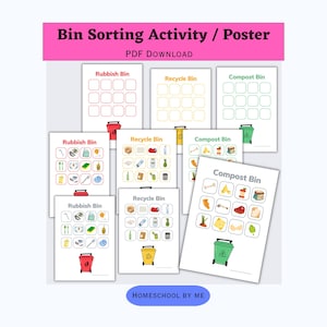 Bin Sorting Activity | Compost, Rubbish, Recycle | Garbage, Trash, Waste | Environmental Learning Game | Posters