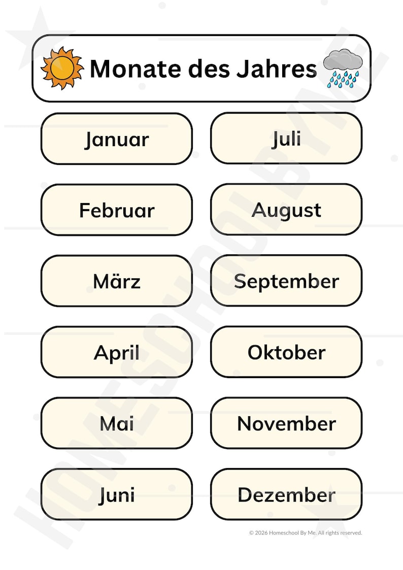 Monate In German German Months of the Year | Poster, Flashcards, Cards and Wheel ...