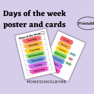Seven Days of The Week Poster And Cards | Wall Decorations | Preschool