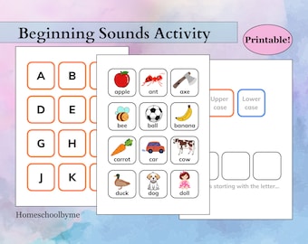 Beginning Sounds Activity | Phonics | Capital and Lowercase Letters | Hands on Activity | Colourful | Educational | Preschool