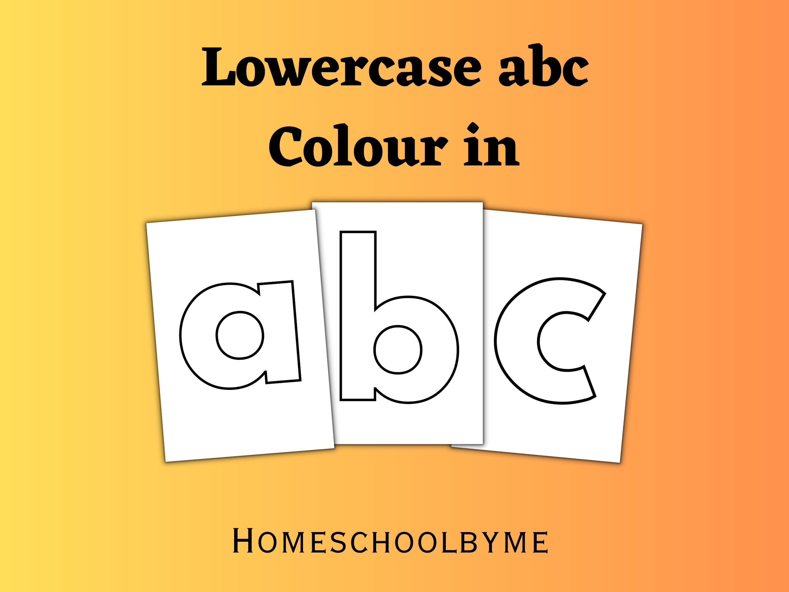 Printable Lower-case Letters to Trace and Colour in