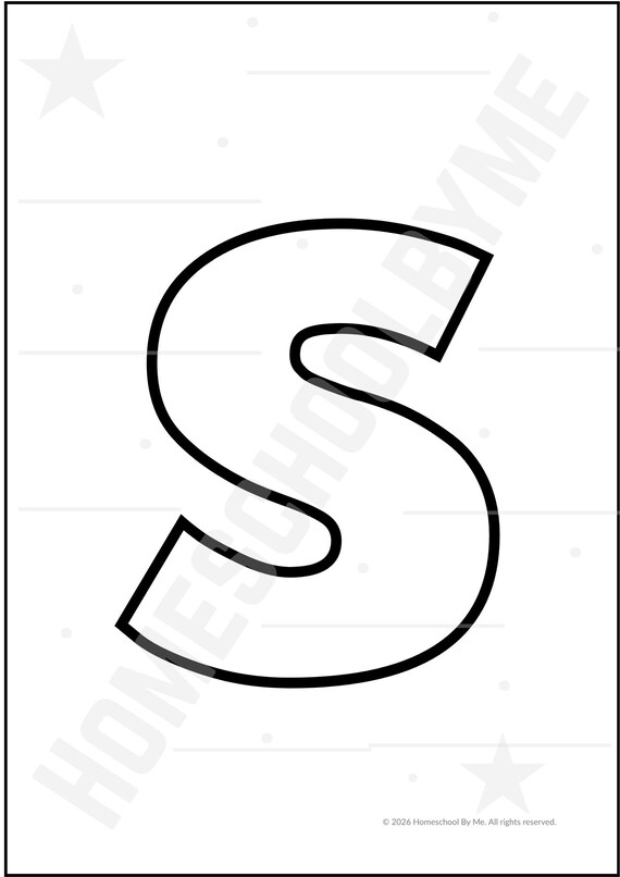 小文字の塗り絵 | a～zのアルファベット個別文字 | 教育用 | 印刷可能