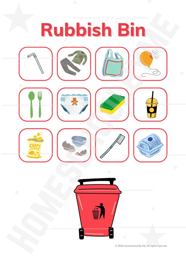 Bin Sorting Activity | Compost, Rubbish, Recycle | Garbage, Trash ...
