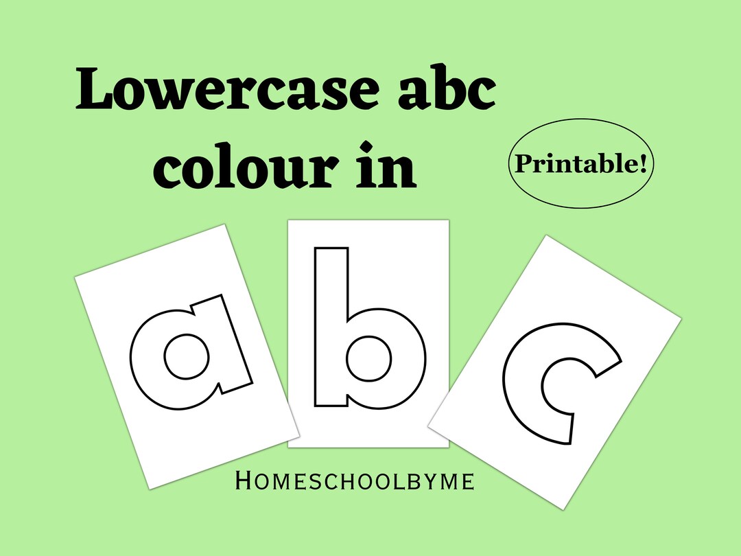 Printable Lowercase Letters to Trace and Colour in Individual Alphabet