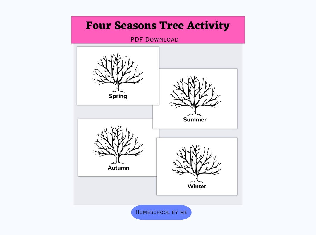 Four Seasons Tree Painting Craft | Kids Printable Activity | Preschool ...