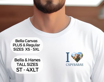 I Love Capybaras Capybara Don't worry be Capy Spirit Animal Big Tall Plus T-Shirt XS LT 2xlt 3xlt 4xlt Bella Hanes tee Regular Sizes