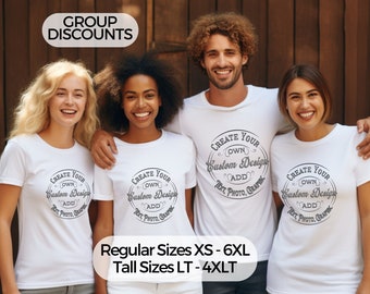 Custom Personalized T-shirt Big and Tall Text Photo Graphic man tall men dad plus regular 2xlt 3xlt 4xlt 5XL Front Back 6XL Group Discount