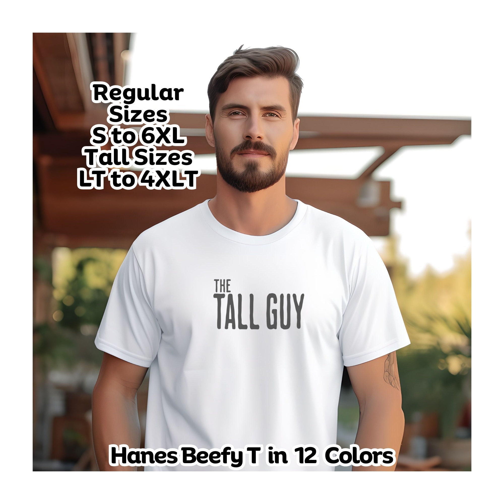 T-shirt van The Tall Guy Hanes grote en lange mannen grote maten normaal 2xlt 3xlt 4xlt 5XL 6XL Vader Vaderdag Verjaardagscadeau voor lange mannen Graphic T-shirt