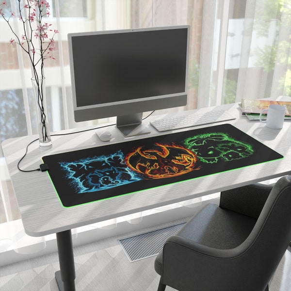 Tapis de jeu/de bureau LED Pokemon Neon Trio Starter