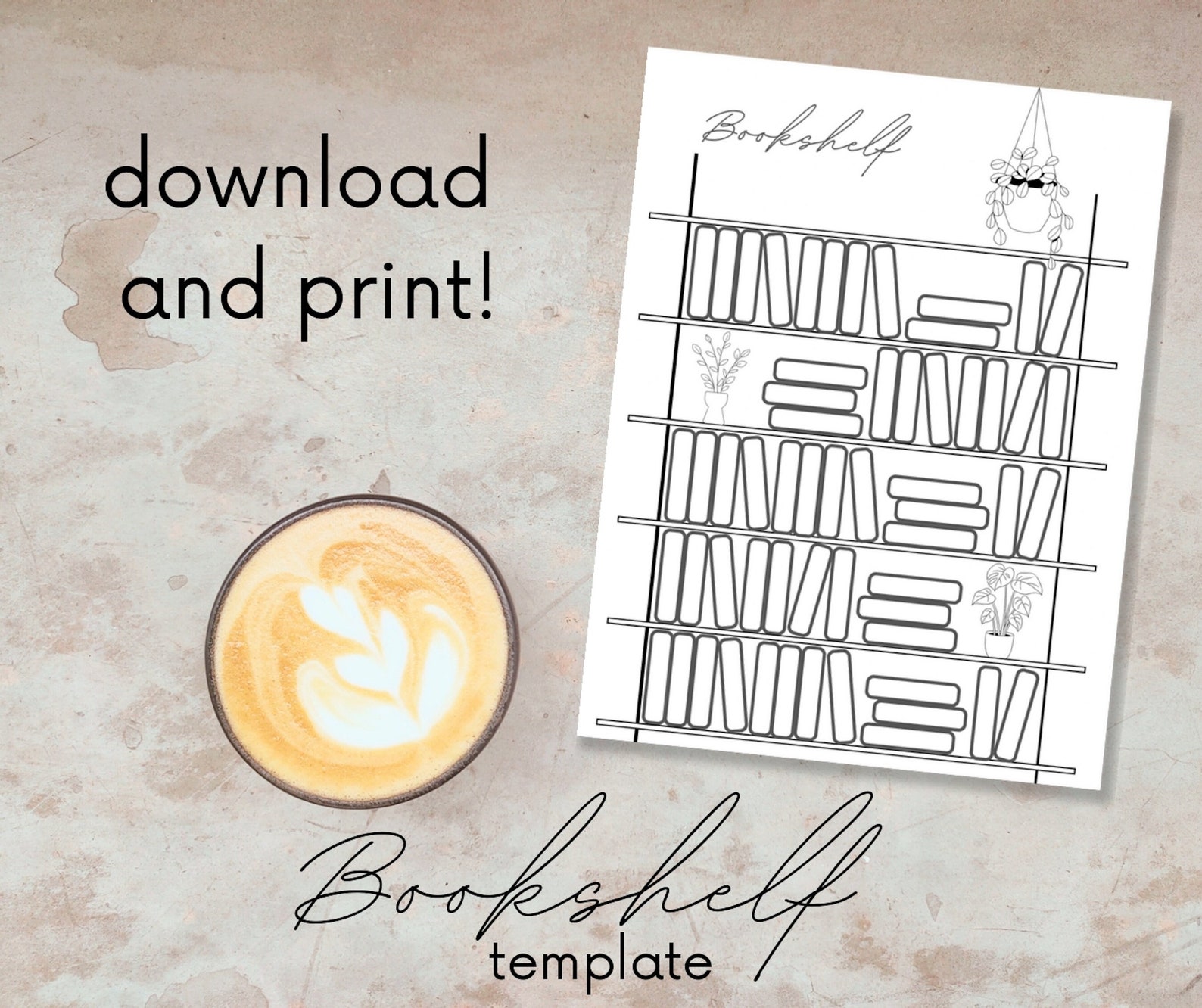 Bookshelf Template, Book Tracker Template, Printable Bookshelf Template