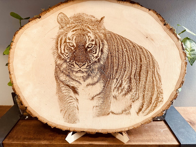 Custom Laser Engraved Photo on Wood Slice — Memorial Sympathy Gift