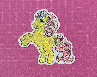 Custom Posey MLP G1 glitter vinyl stickers - Earth Pony - Vintage MLP