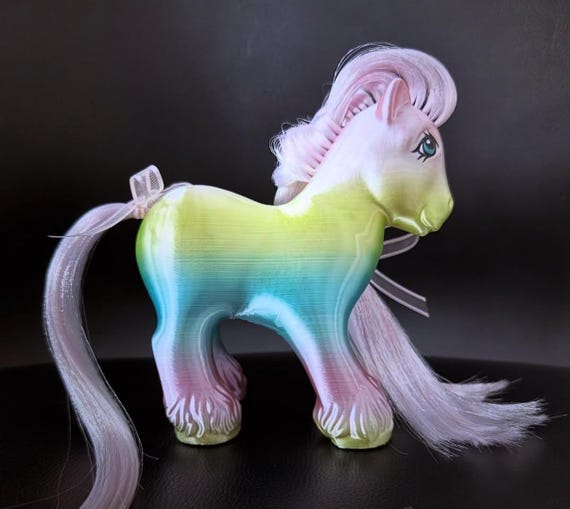 Pastel rainbow 3D PLA printed My little Pony G1 - Big Brother