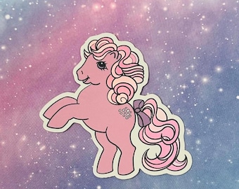 My Little Pony G1  holographic vinyl stickers - Cotton Candy - Earth Pony - Vintage My Little Pony