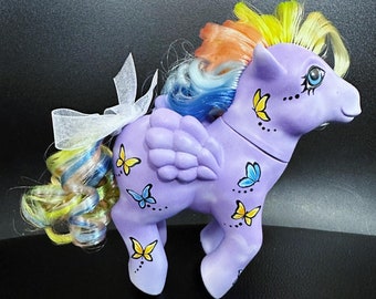 Poney Pégase My Little Pony G1 personnalisé - Rêve de papillon - vintage G1 MLP