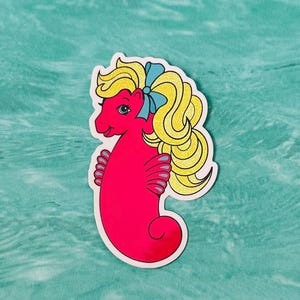 Custom Sand Dollar MLP G1 holographic vinyl sticker - Sea Pony MLP - Vintage MLP
