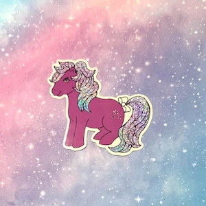 Custom My Little Pony G1 Glitter Vinyl sticker, waterproof decal, Blossom