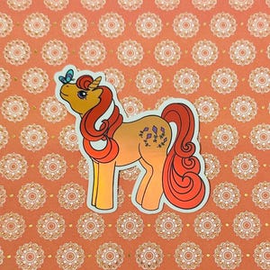 Custom Skyflier My Little Pony G1 holographic vinyl sticker - Unicorn - vintage MLP