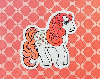 Custom Sugarberry MLP G1 holographic vinyl sticker - Twice As Fancy MLP - Vintage MLP