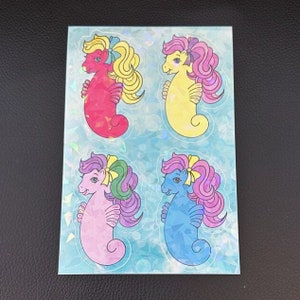 Custom set My Little Pony sea ponies cracked ice stickers - Vintage MLP G1