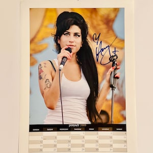 Amy Winehouse Authentic Signed Calendar Photo With Certificate