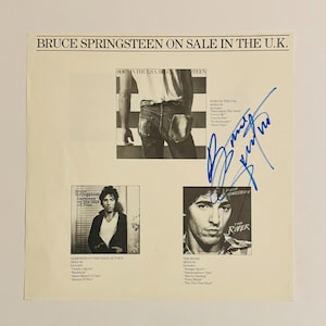 Bruce Springsteen Authentic Signed Inner With Certificate