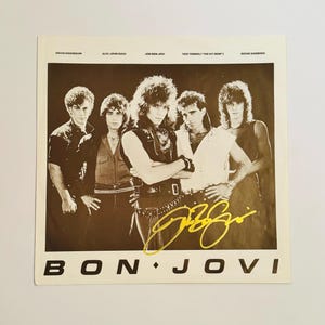 Jon Bon Jovi Authentic Signed LP Inner With Certificate
