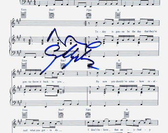 Partitura original firmada por Noel Gallagher + Certificado de Autenticidad (COA)