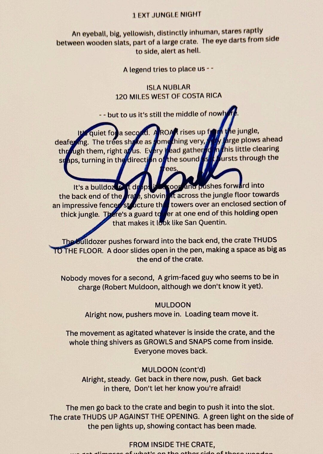 Steven Spielberg Authentic Signed Script Sheet With Certificate - Etsy