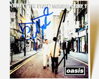 Noel Gallagher y Liam Gallagher: Carátula de CD firmada originalmente + Certificado de Autenticidad (COA)